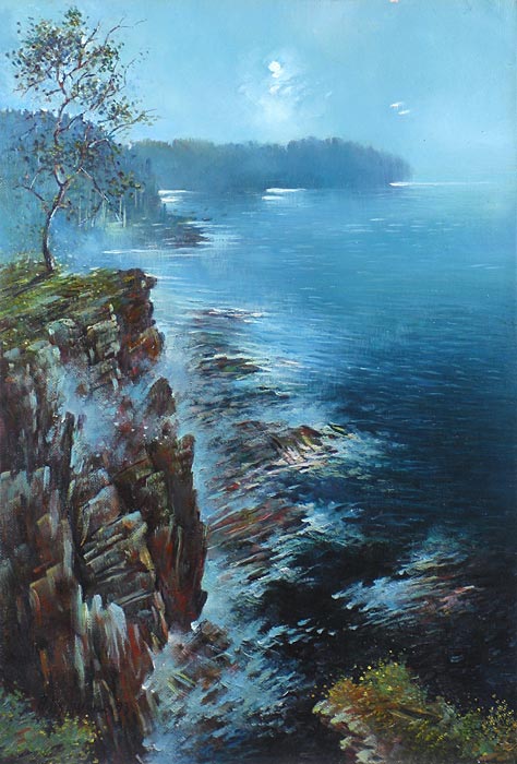 Перед рассветом 65x45 см. Холст. Масло. 1993 г.