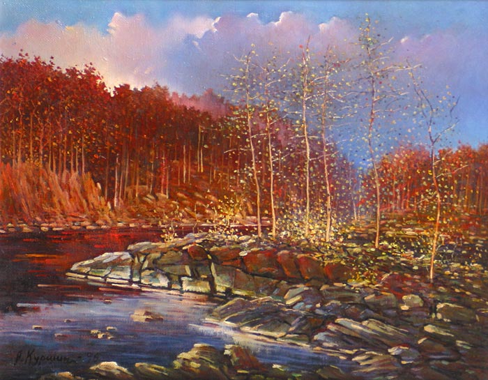 Последние лучи заката 50x41 см. Холст. Масло. 1996 г.