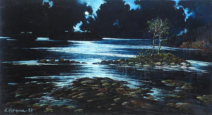 Лунная рапсодия 67x37 см. Холст. Масло. 1993 г.