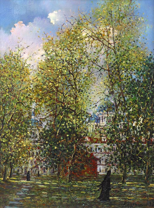 Перед монастырем 42x55 см. Холст. Масло. 1996 г.