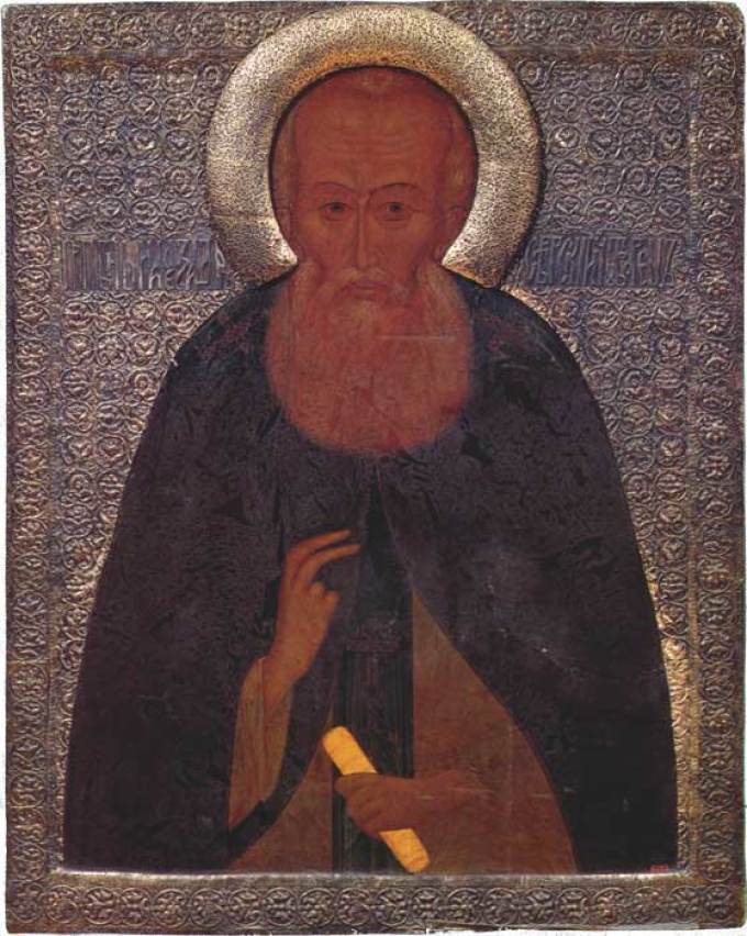 Преподобный Александр Свирский. Икона XVI века