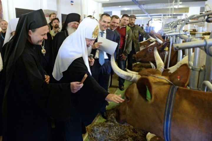 Летопись монастыря 2015 год: Патриарх Кирилл посетил монастырскую ферму на Валааме