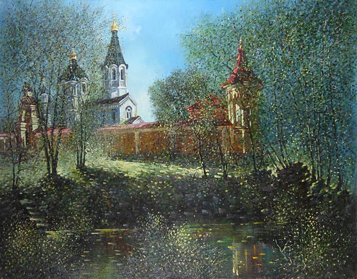 Белый скит 100x80 см. Холст. Масло. 1992-1993 г