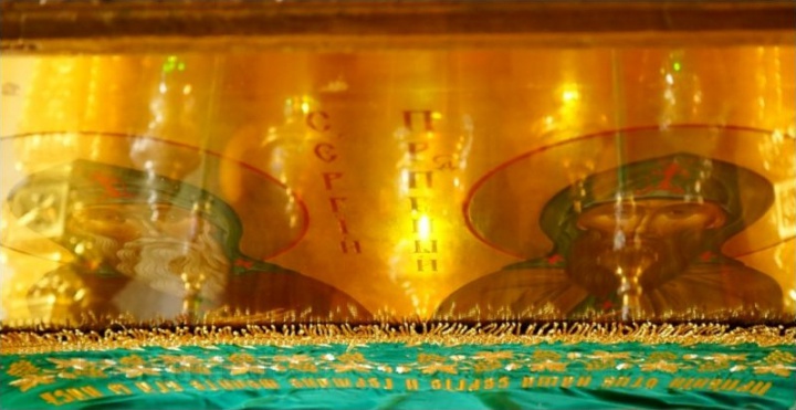 Фрагмент иконы прпп. Сергия и Германа Валаамских чудотворцев (Спасо-Преображенский собор Валаамского монастыря)