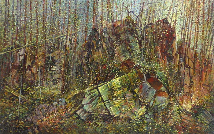 В лесной чаще 57x36 см. Холст. Масло. 1996 г.