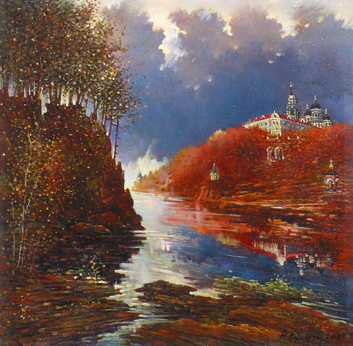 Монастырская бухта 53x52 см. Холст. Масло. 1996 г