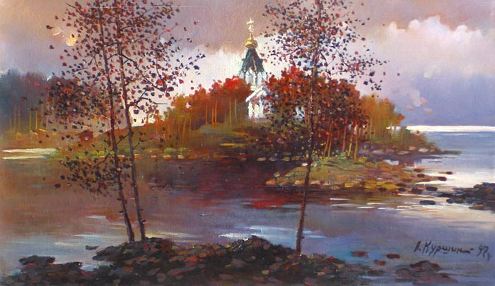 Никольский скит 48x28 см. Холст. Масло. 1997 г.