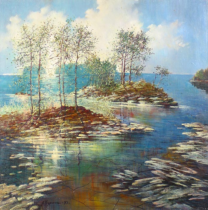 Островки 67x67 см. Холст. Масло. 1993 г.