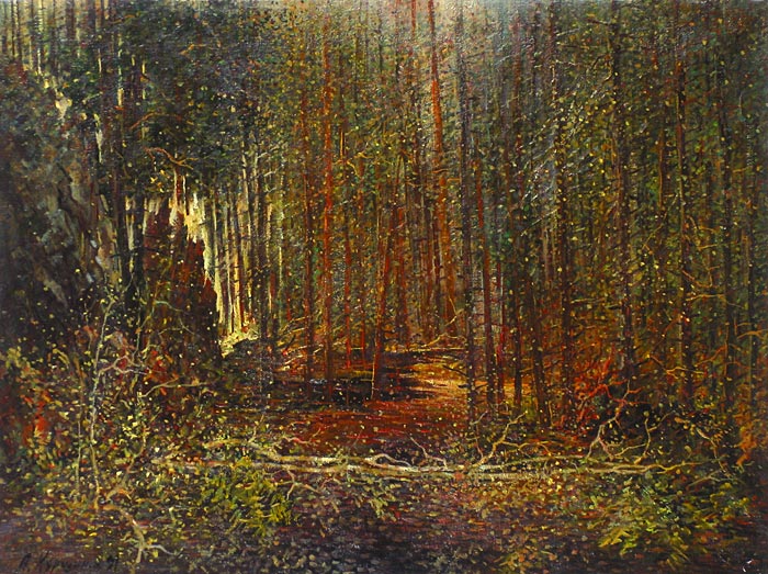 Лесное болото 63x48 см. Холст. Масло. 1991 г.