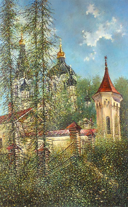 Белый скит 85x55 см. Холст. Масло. 1996 г.