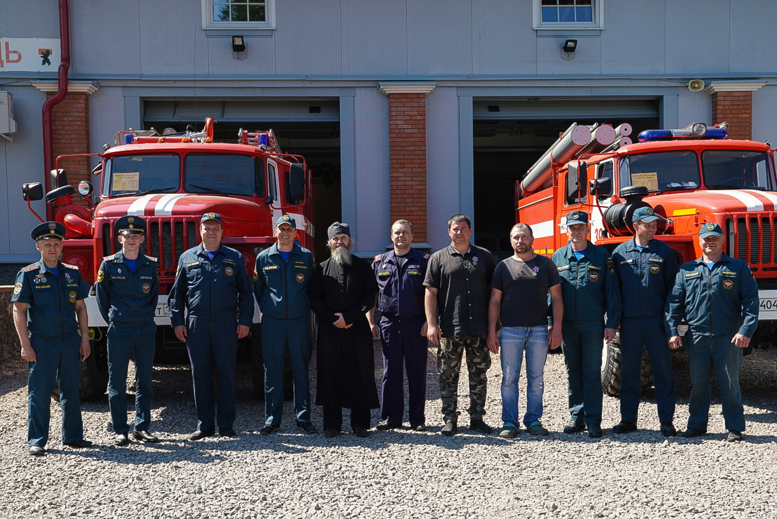 Награждение добровольной пожарной команды Валаамского монастыря и руководства пожарной части