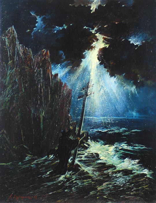 Помяни меня, Господи 71x55 см. Холст. Масло. 1991 г