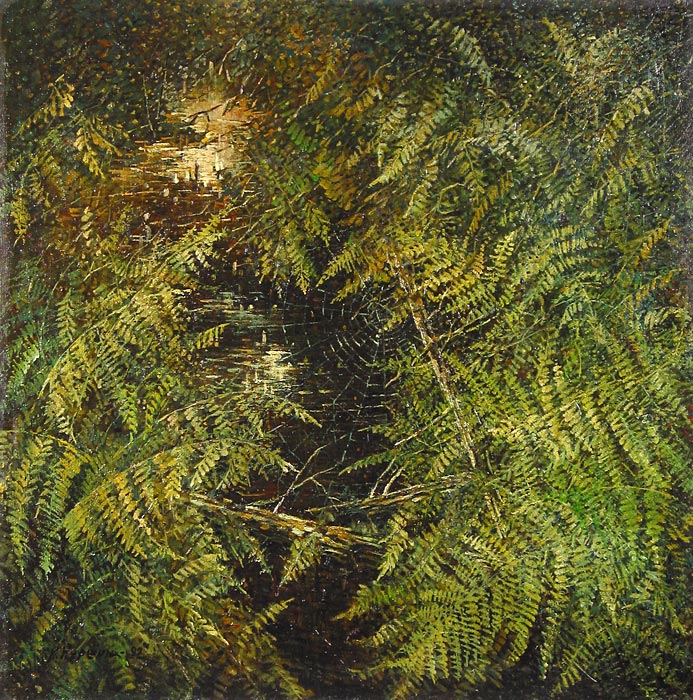 Папоротники 80x80 см. Холст. Масло. 1992 г.