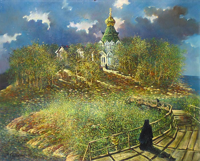 Никольский скит 79x65 см. Холст. Масло. 1993 г.