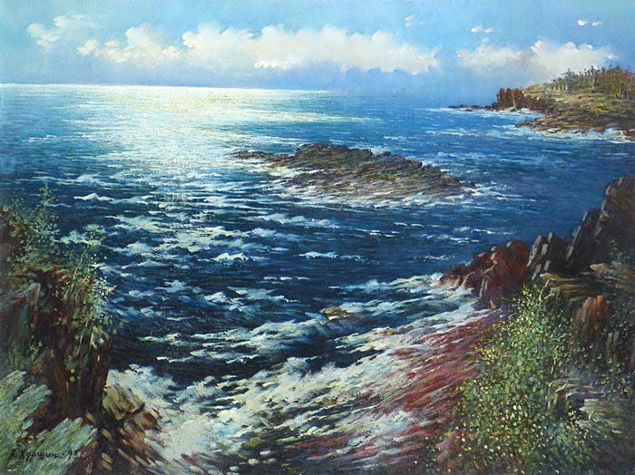 Скалистый берег 78x58 см. Холст. Масло. 1993 г.