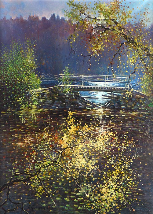 Коневский мостик 73x54 см. Холст. Масло. 1997