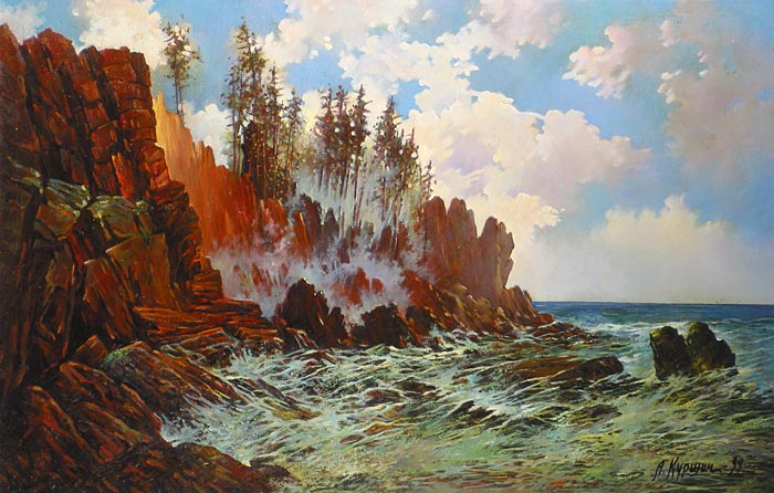 У Скалистого берега 55x85 см. Холст. Масло. 1999 г.