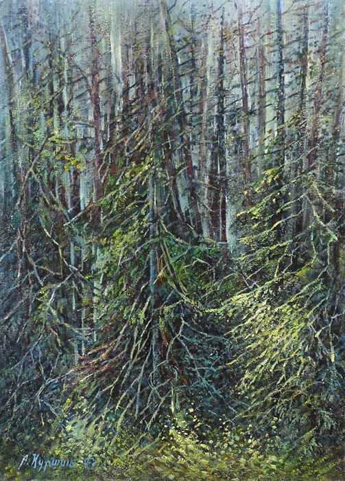 Лесная глушь 54x33 см. Холст. Масло. 1993 г.