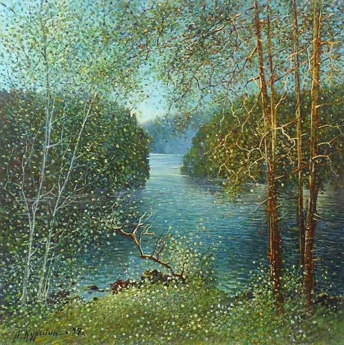 Внутреннее озеро 47x47 см. Холст. Масло. 1997 г.