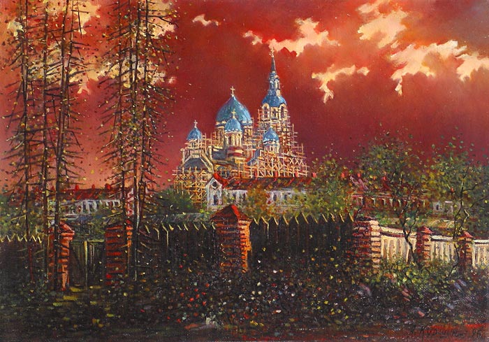 Светящийся собор 52x37 см. Холст. Масло. 1996 г