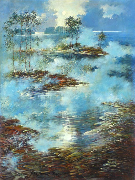 Поднимается туман 81x61 см. Холст. Масло. 1991-1992 г.