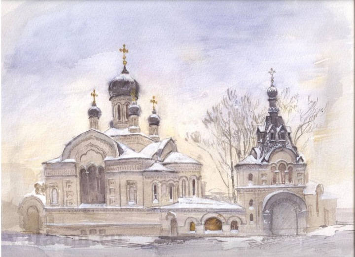 Санкт-Петербургское подворье, акварель