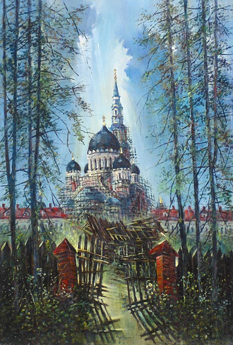 Спасо-Преображенский собор 65x45 см. Холст. Масло. 1993 г.