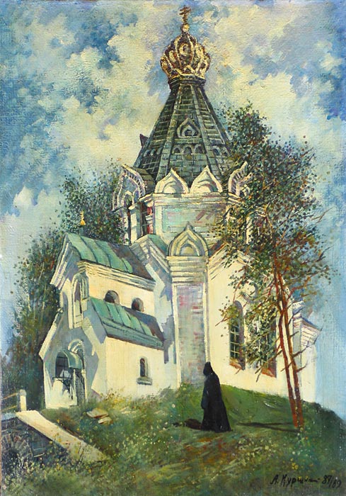 Никольская церковь 64x45 см. Холст. Масло. 1987-1989 г.