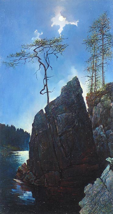 Скала у берега 65x35 см. Холст. Масло. 1994 г.