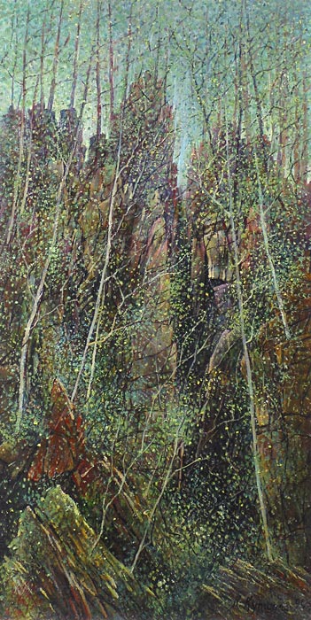 Скалистая глушь 62x32 см. Холст. Масло. 1994 г.