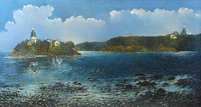 Панорама монастыря 66x36 см. Холст. Масло. 1994 г