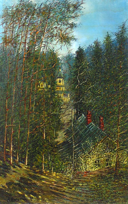 Гефсиманский скит 57x36 см. Холст. Масло. 1992 г.
