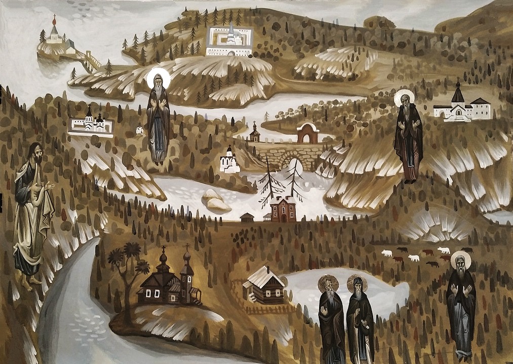 Остров. Рисунок Аммона Гареева. Акрил, Бумага. 2019