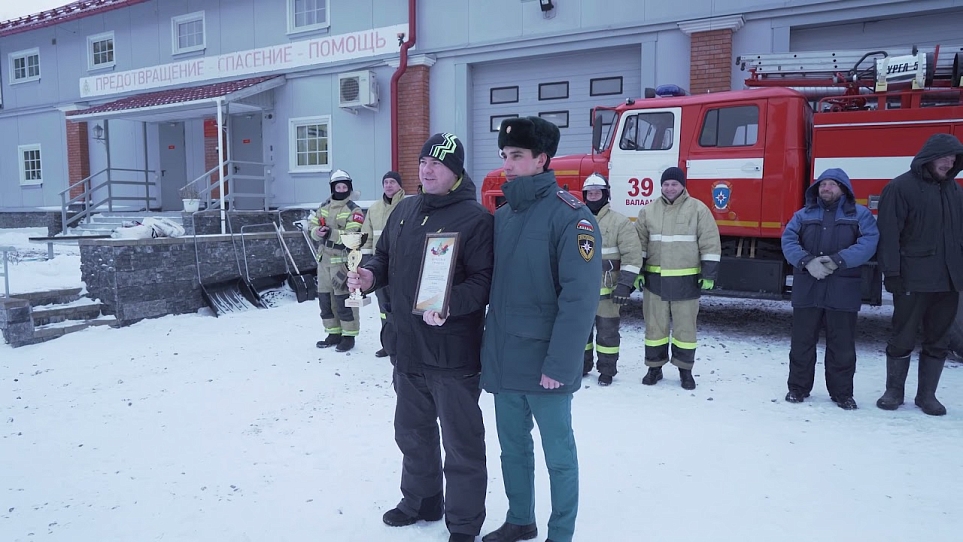 Награждение добровольной пожарной команды острова Валаам