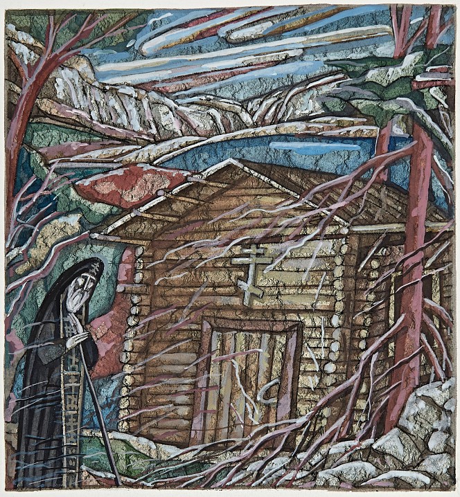 Работы из серии «Валаамские старцы». 1985 – 1986 Бумага, акварель.