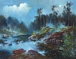 Туман поднимается 63x48 см. Холст. Масло. 1993 г.