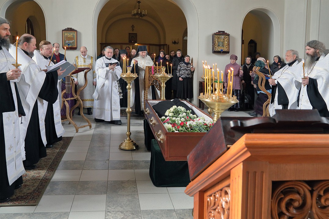 Отпевание на Валаамском подворье в Санкт-Петербурге, 7 марта 2020 г.