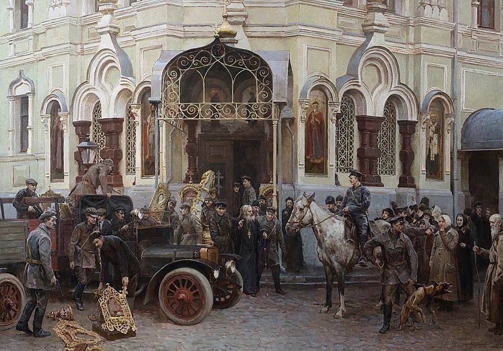 Закрытие Московского подворья Валаамского монастыря. Виталий Графов. Холст, масло, 2017.