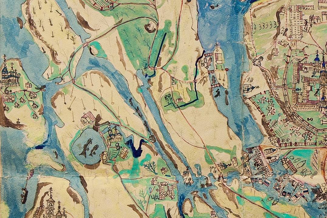 Светлый остров и садки для рыбы