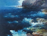 Скалистый берег 79x49 см. Холст. Масло. 1993 г.