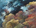 Шторм у камней острова 40x39 см. Картон. Масло. 1992 г.