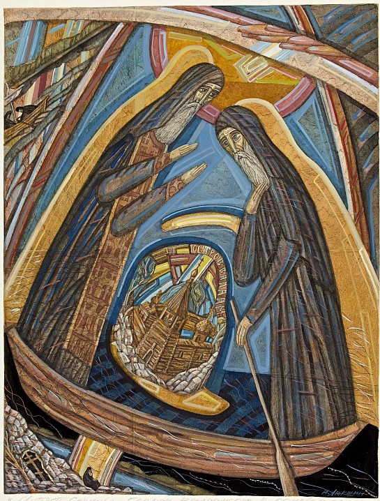 Работы из серии «Валаамские старцы». 1985 – 1986 Бумага, акварель.