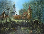 Белый скит 100x80 см. Холст. Масло. 1992-1993 г