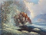 Монашеская купальня в зимнем уборе 71x55 см. Холст. Масло. 1992 г.