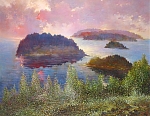 Восход над Святым островом 80x65 см. Холст. Масло. 1997 г.