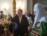 Теперь, как вы видите, это то, чем может гордиться не только церковь, но и страна в целом. Мы возродили храм монастыря и небольшие церквушки на островах [Валаамского архипелага]. © Алексей Дружинин/пресс-служба президента РФ/ТАСС