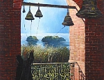На колокольне 55x40 см. Холст. Масло. 1991 г