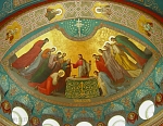 Тайная вечеря, фрагмент росписи верхнего храма Спасо-Преображенского собора, после реставрации, 2005 год.