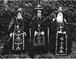 Валаамские старцы. Иеросхимонах Иоанн, иеросхимонах Михаил (Питкевич), схимонах Николай (Монахов). 1960 год.