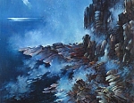 Туман и вечер 70x50 см. Холст. Масло. 1993 г.